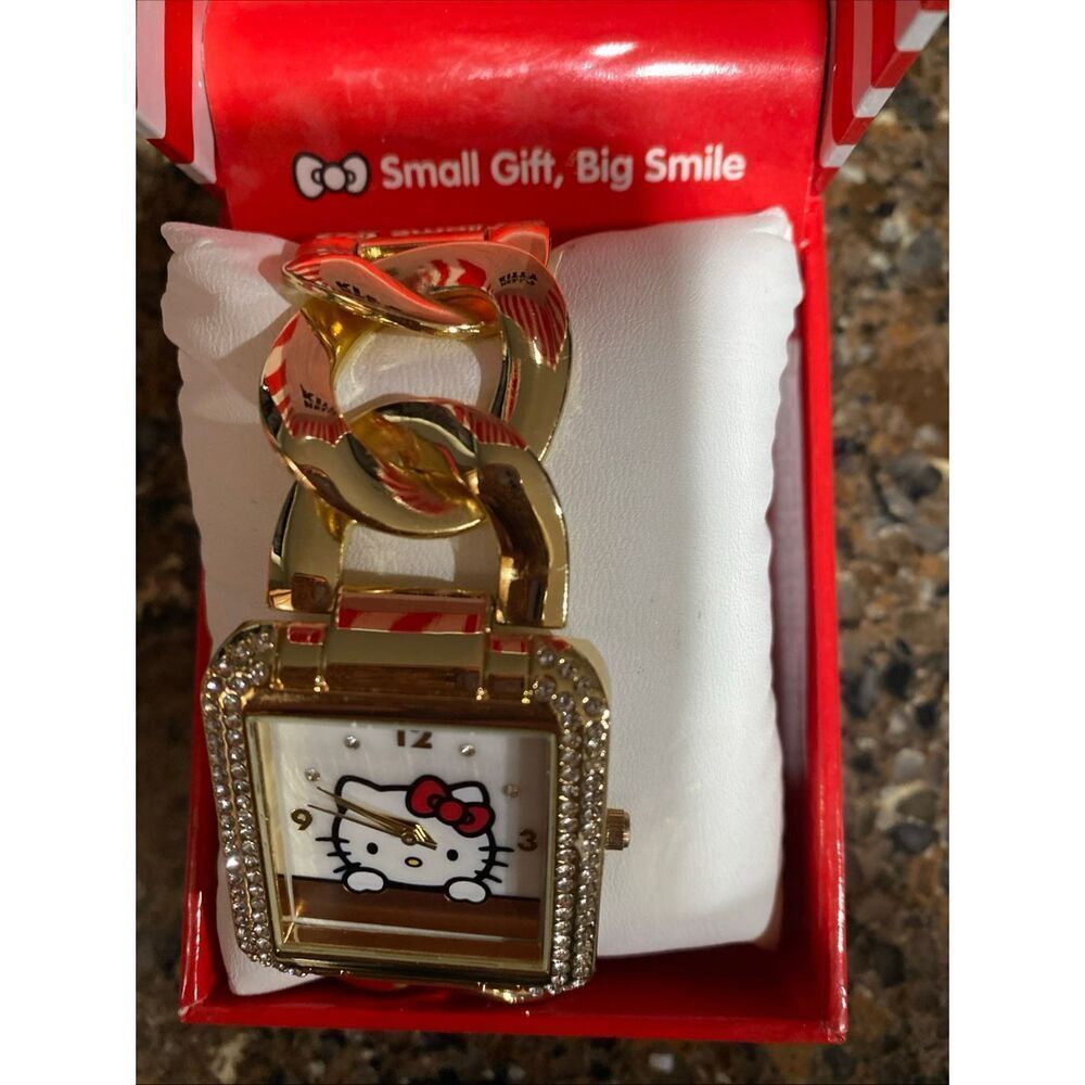 Hello Kitty by Sanrio Limited Edition Metal Golden Watch Bracelet New - Picture 4 of 7
